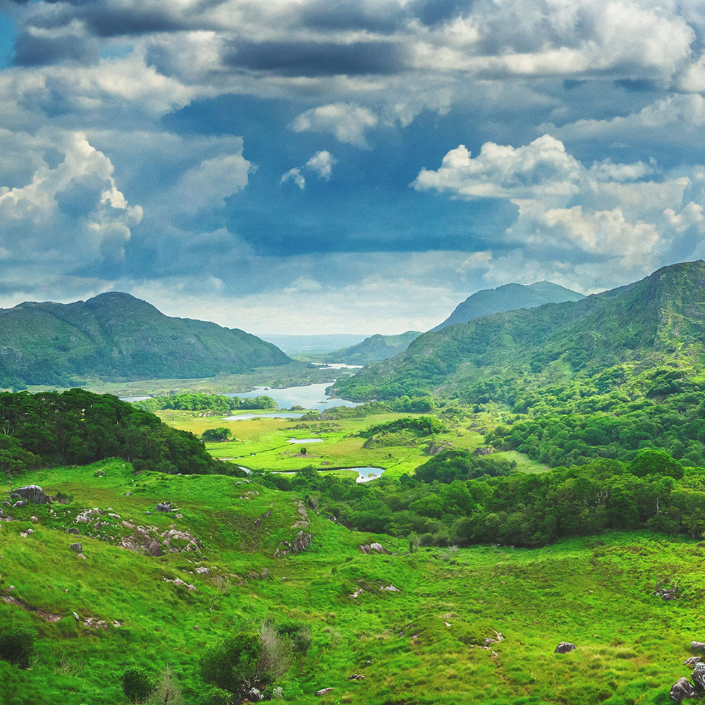 Lakes of Killarney in the distance, Killarney National Park, County Kerry, Ireland. © istockphoto by mammuth.